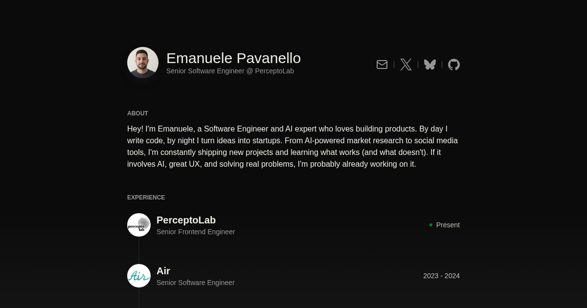 Emanuele Pavanello | Senior Software Engineer & AI Expert