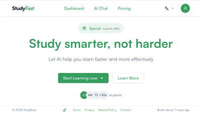 StudyFast application screenshot